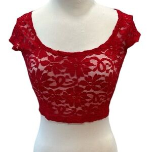 Vintage Frederick’s of Hollywood Lace Cropped Top - Large